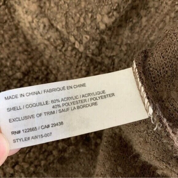 Altar’d State Cozy Boho Brown Fuzzy Knit Sweater Aztec Pockets V Neck Pullover S - Picture 6 of 6